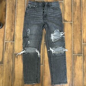 BDG Urban Outfitters High-Waisted Slim Straight Jean – Washed Black